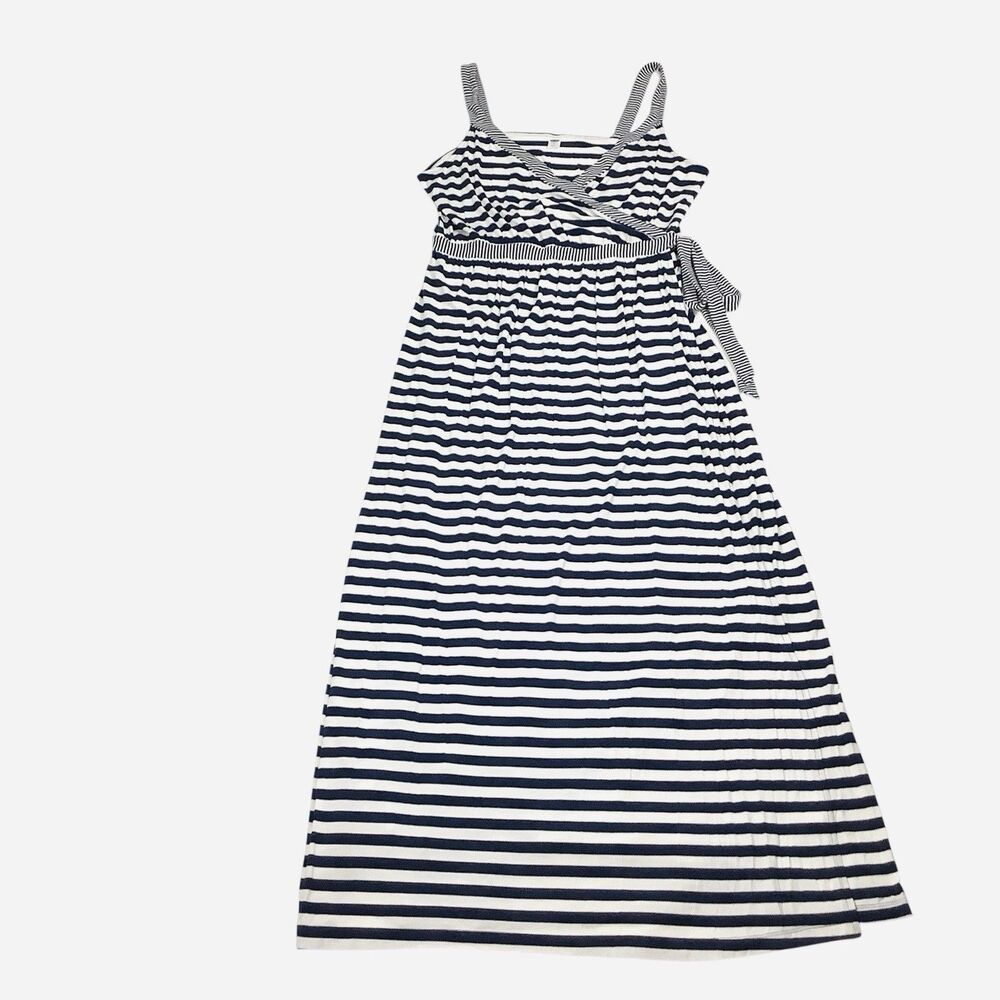 Old Navy Stripe Wrap Maxi Dress Women XL Summer Nautical Coastal Beach Sundress